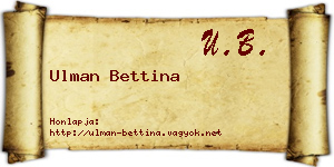 Ulman Bettina névjegykártya